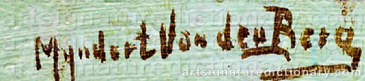 Authentic signature by Mijndert VAN DEN BERG on  artwork