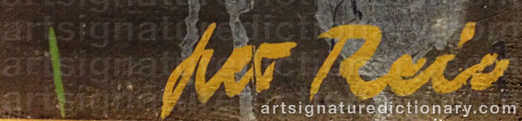 Authentic signature by Leo REIS on artwork