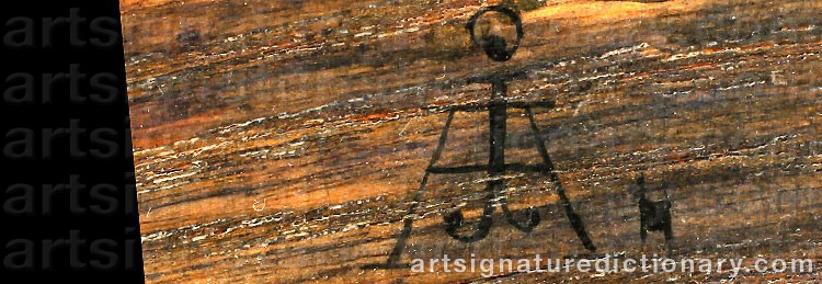 Authentic signature by Johann ADELHARD on  artwork