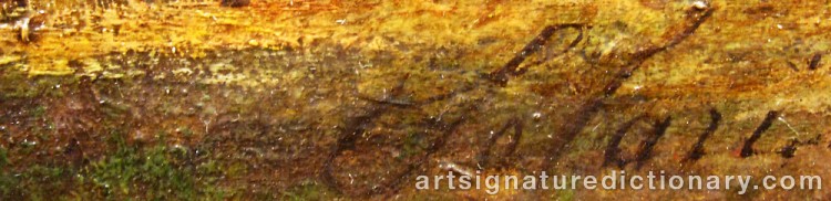 Authentic signature by Achille SOLARI on  artwork