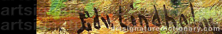 Authentic signature by Edvin LINDHOLM-HOUGE on  artwork