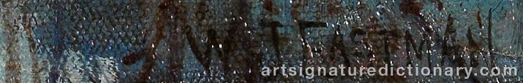 Authentic signature by William Joseph EASTMAN on artwork