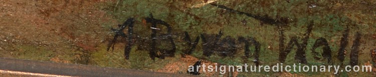 Authentic signature by Alfred Bryan WALL on artwork