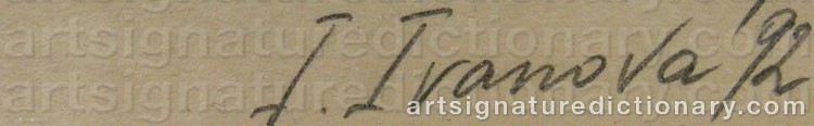 Authentic signature by I. IVANOVA on  artwork