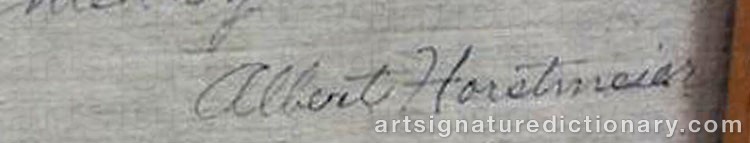 Authentic signature by Albert HORSTMEIER on  artwork