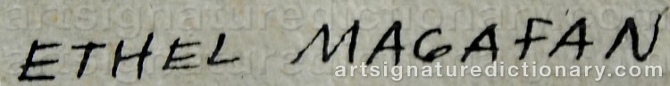 Authentic signature by Ethel MAGAFAN on  artwork