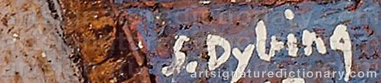 Authentic signature by Sverre DYBING on  artwork