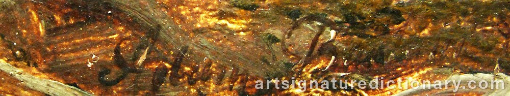 Authentic signature by Adam BARLAND on  artwork