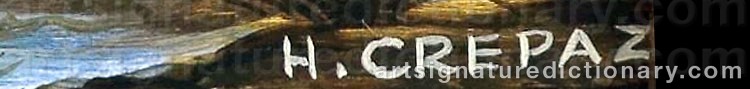 Authentic signature by Hans CREPAZ on  artwork