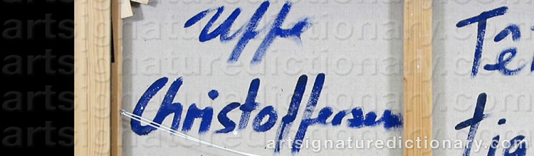 Authentic signature by Uffe CHRISTOFFERSEN on  artwork