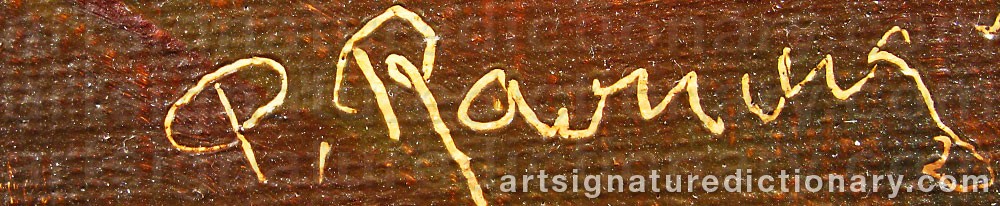 Authentic signature by Paul RAVNVIG on artwork