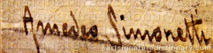 Authentic signature by Amedeo SIMONETTI on artwork