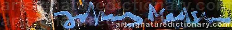 Authentic signature by Johnny MADSEN on  artwork