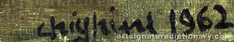 Authentic signature by Alfredo CHIGHINE on  artwork