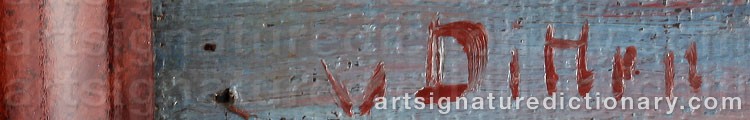 Authentic signature by Johannes Von DITTEN on  artwork