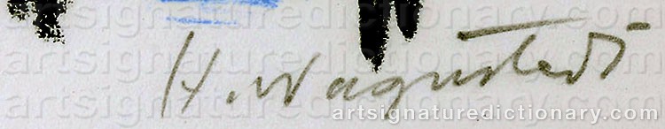 Authentic signature by Hannes WAGNSTEDT on artwork