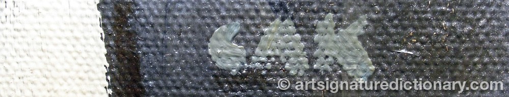 Authentic signature by Georg Andreas KÄLLKVIST on  artwork