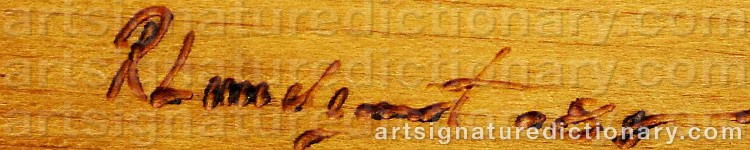 Authentic signature by Rolf LUNDQVIST on  artwork