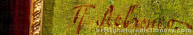 Authentic signature by Petr Alekseevich LEVCHENKO on  artwork
