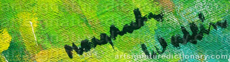 Authentic signature by Margareta WALLIN on Painting/Watercolour artwork
