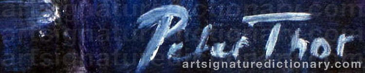 Authentic signature by Peter Thor GUNNARSSON on artwork
