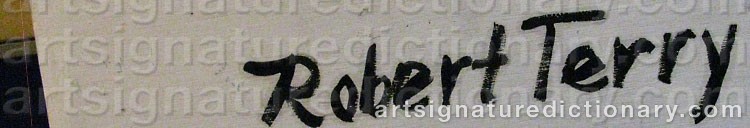 Authentic signature by Robert TERRY on  artwork