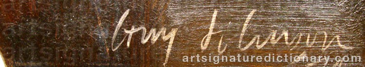 Authentic signature by Guy JOHNSON on artwork