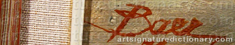 Authentic signature by Willy BAER on  artwork