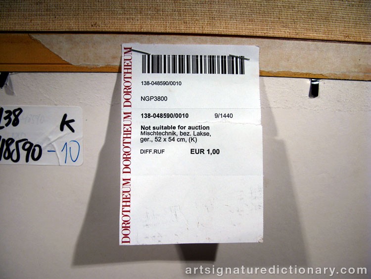 Close-up details showing Oskar LASKE signature forgery characteristics