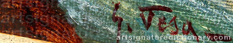 Authentic signature by Guiseppe TESA on Painting/Watercolour artwork