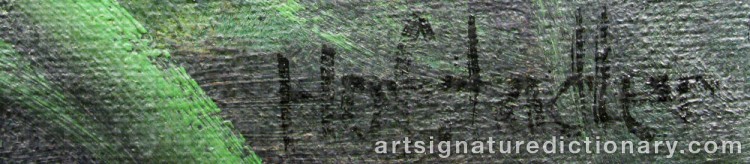 Authentic signature by HOFSTADTER on  artwork