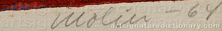 Authentic signature by Brita MOLIN on artwork