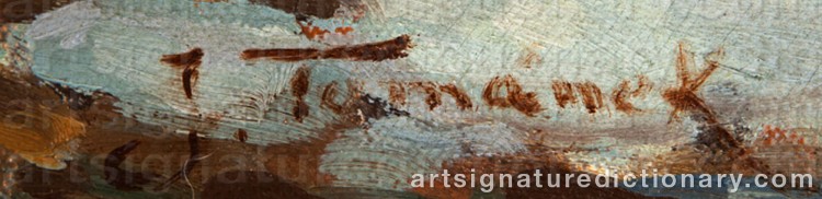 Authentic signature by Joseph TOMANEK on Painting/Watercolour artwork