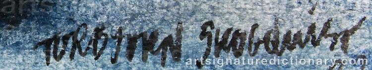 Authentic signature by Torbjörn SKOGQUIST on  artwork