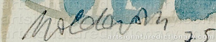 Authentic signature by Kurt MOLDOVAN on artwork