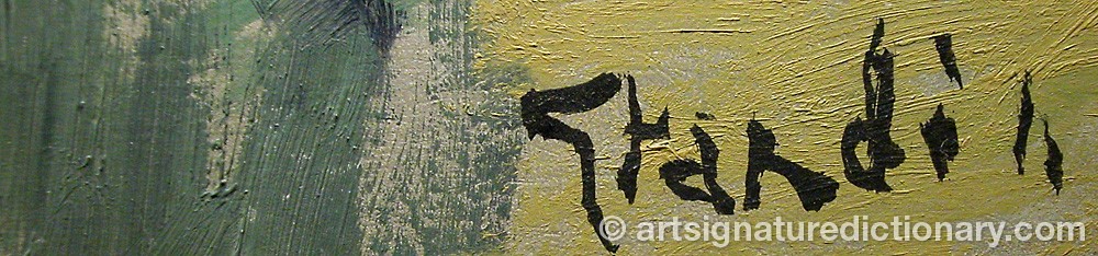 Authentic signature by Svän GRANDIN on Painting/Watercolour artwork