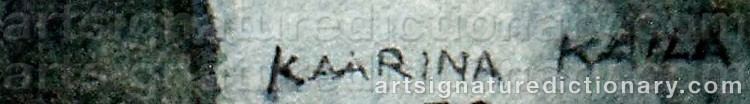 Authentic signature by Kaarina KAILA on  artwork