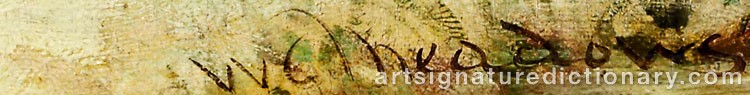 Authentic signature by William George MEADOWS on  artwork
