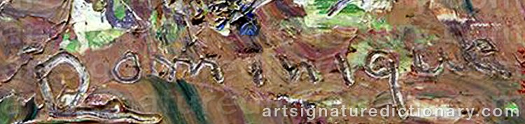 Authentic signature by John Augustus DOMINIQUE on Painting/Watercolour artwork