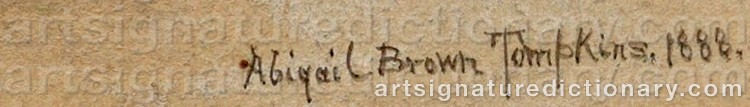 Authentic signature by Abigail Brown TOMPKINS on  artwork