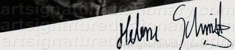 Authentic signature by Helene SCHMITZ on  artwork