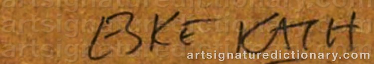 Authentic signature by Eske KATH on  artwork