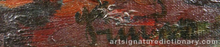 Authentic signature by Gustav PRUCHA on artwork