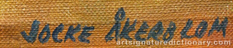 Authentic signature by Jocke ÅKERBLOM on artwork