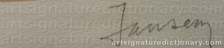 Authentic signature by Jean JANSEM on Drawing/Graphic/Print artwork