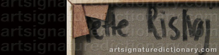 Authentic signature by Mette RISHØJ on  artwork