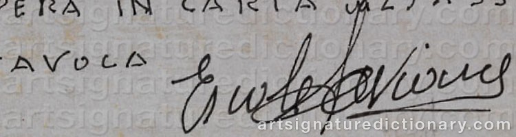 Authentic signature by Ercole SAVIANE on  artwork