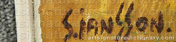 Authentic signature by Svea JANSSON on  artwork
