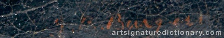 Authentic signature by John Bagnold BURGESS on  artwork