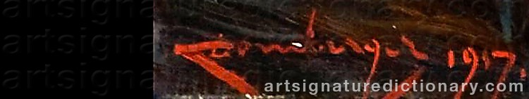 Authentic signature by Karl DØRNBERGER on Painting/Watercolour artwork